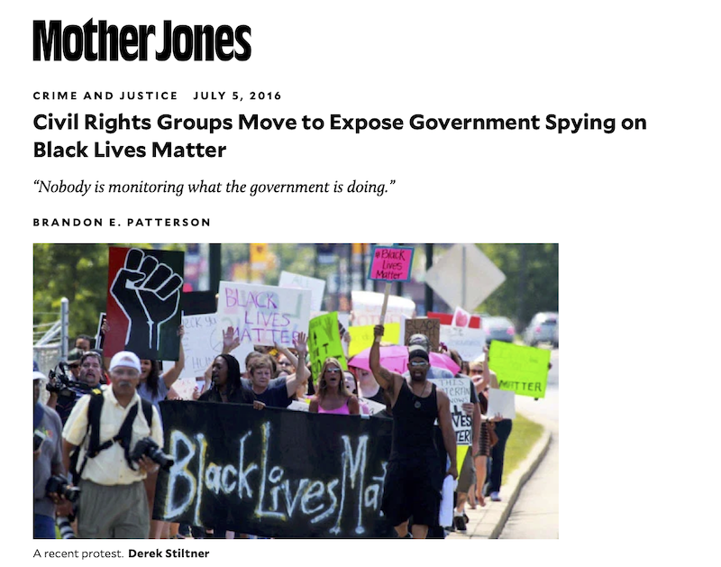 Screenshot of Mother Jones article